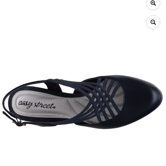 Easy street navy strapless slingback pumps - Picture 7 of 8